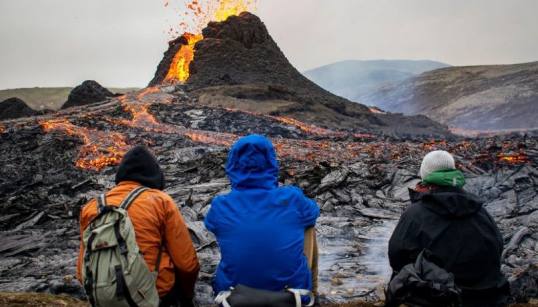 Watch this amazing footage of a drone flying right through an erupting volcano in Iceland