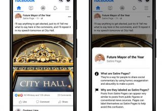Facebook hopes tiny labels on posts will stop users confusing satire with reality