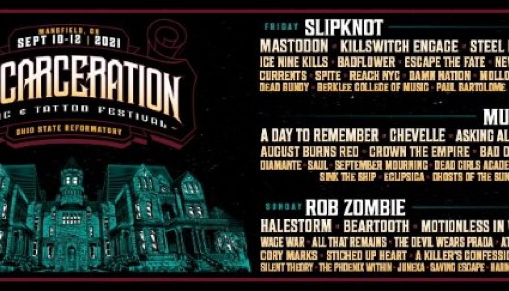 SLIPKNOT, ROB ZOMBIE And MUDVAYNE To Headline INKCARCERATION MUSIC & TATTOO FESTIVAL