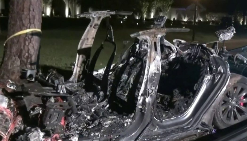 Two people killed in fiery Tesla crash with no one driving