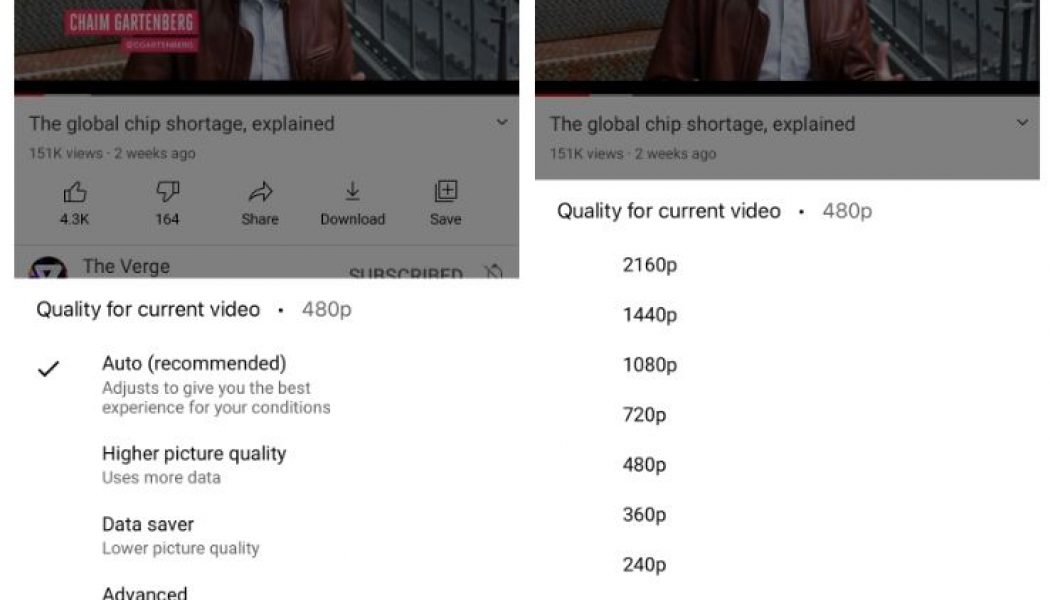 YouTube makes it easier to save on data with new video resolution options