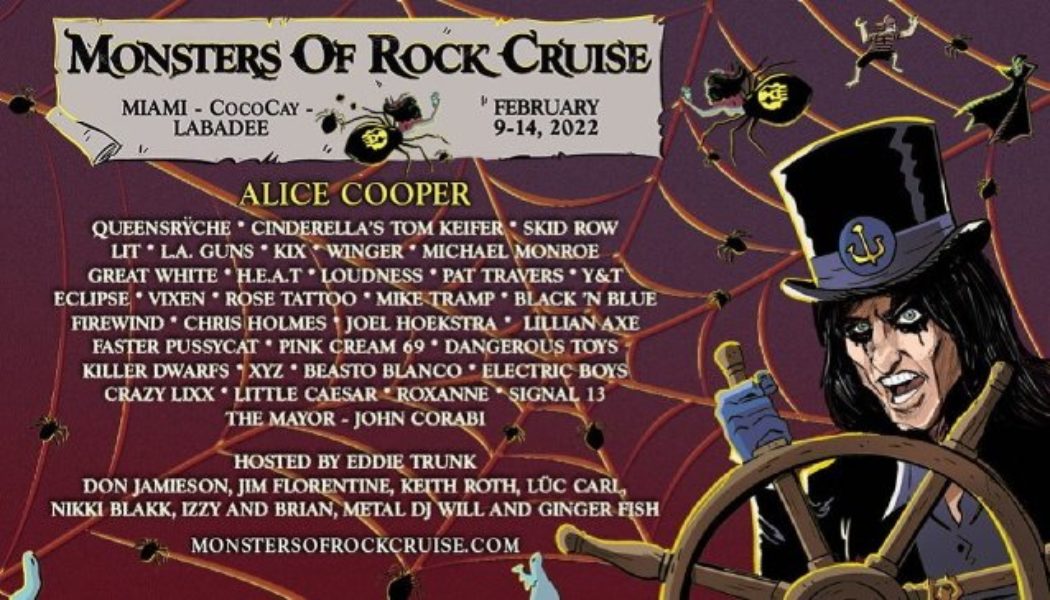 ALICE COOPER, QUEENSRŸCHE, TOM KEIFER, SKID ROW, L.A. GUNS Set For 2022 Edition Of ‘Monsters Of Rock’ Cruise