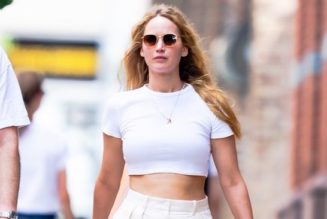 Jennifer Lawrence Wore the Most Low-Key Trouser Trend With a Crop Top