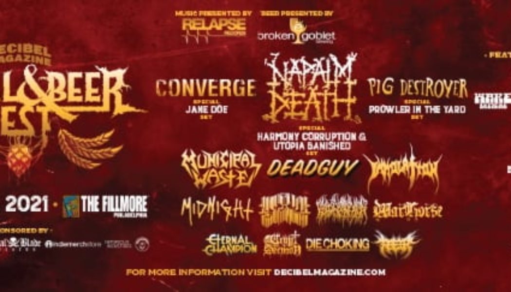 NAPALM DEATH And CONVERGE To Headline ‘Decibel Magazine Metal & Beer Fest: Philly’