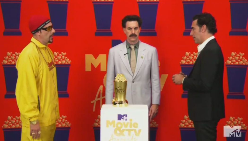 Sacha Baron Cohen Faces Down His Own Creations In Movie & TV Awards Speech