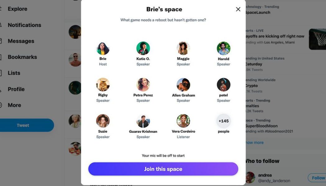 You can join Twitter’s Clubhouse-like Spaces rooms from a browser starting Wednesday