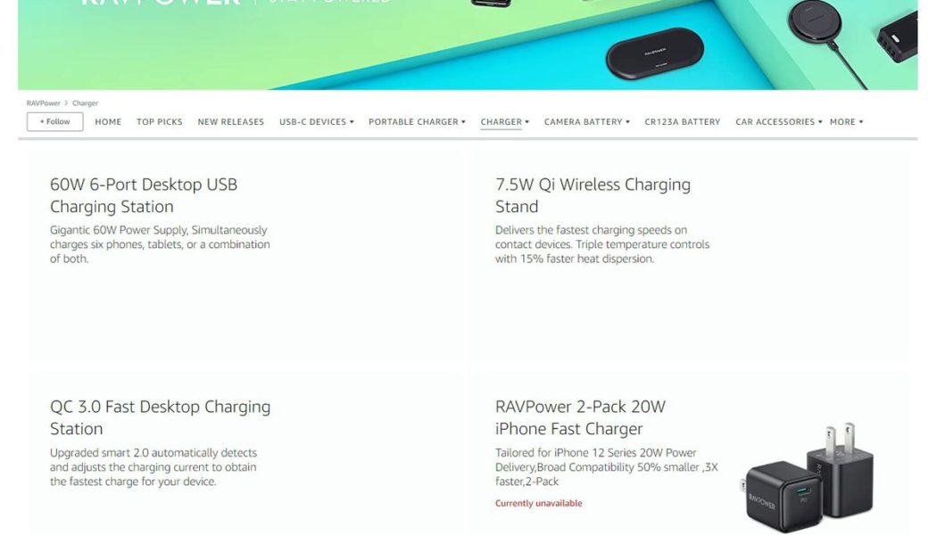 Amazon confirms it removed RavPower, a popular phone battery and charger brand