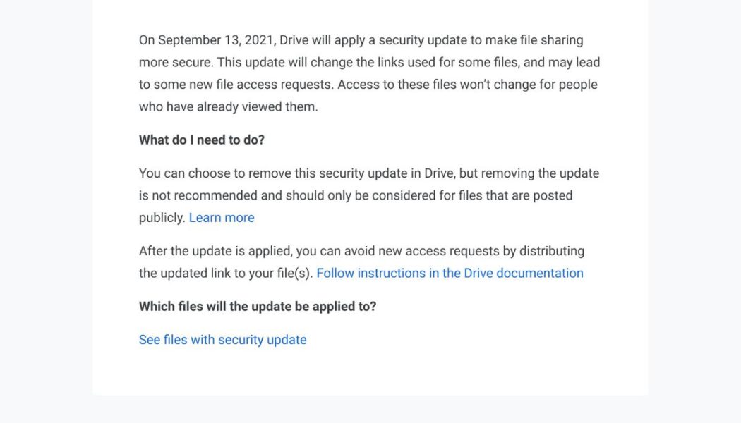 Google’s security changes will break old Drive and YouTube links