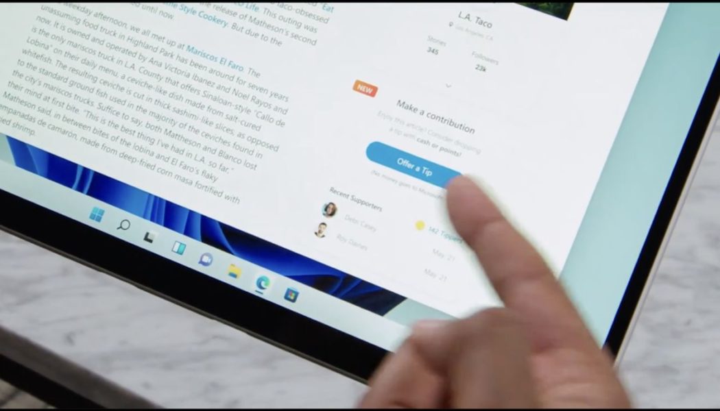 Windows 11’s news feed has built-in tipping to support local content creators