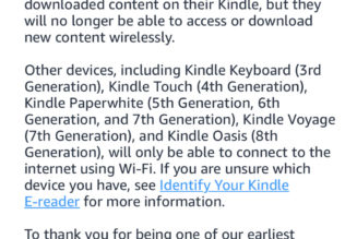 Amazon’s older Kindles will start to lose their internet access in December