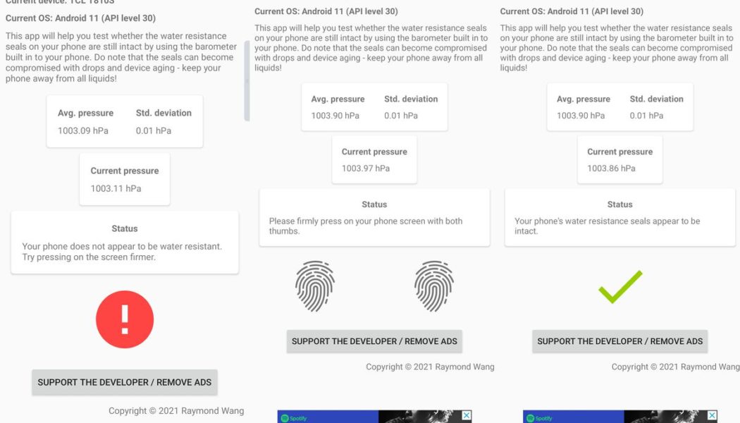 Android app tests your phone’s waterproof seals without a drop of water