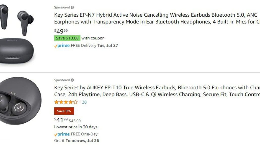 Banned brand Aukey is still selling earbuds on Amazon