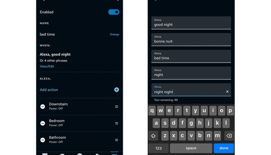 ‘Good night’ or ‘bedtime’, Alexa routines now support multiple phrases