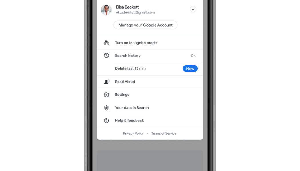 Google adds option to instantly delete your last 15 minutes of search history