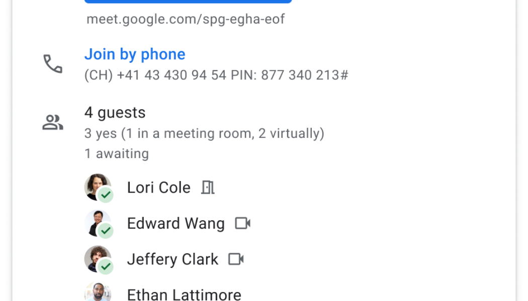 Google Calendar adds RSVP options for attending events virtually