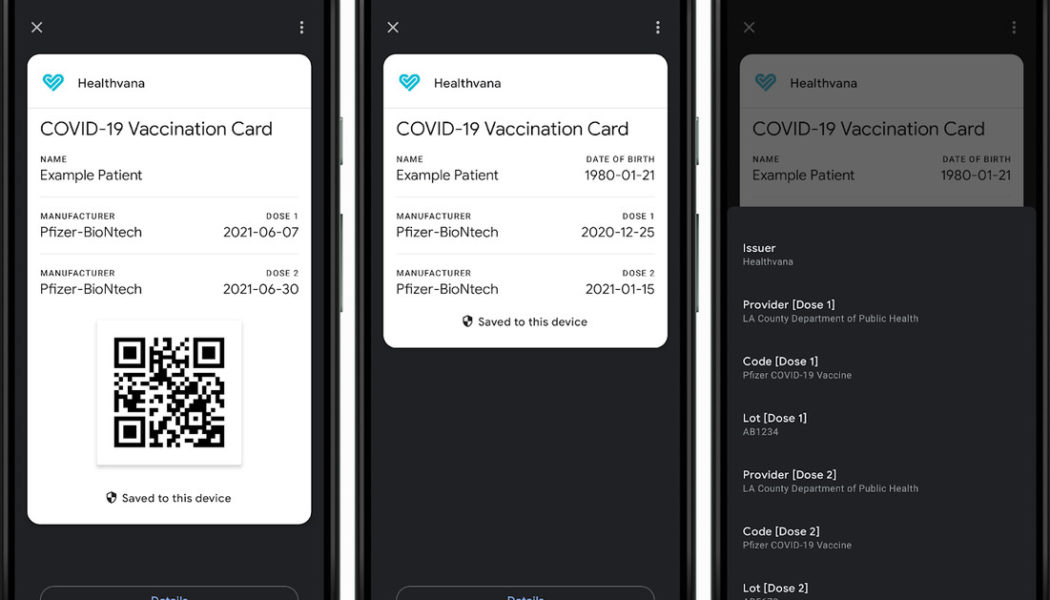 Google is building support for digital COVID vaccine cards into Android