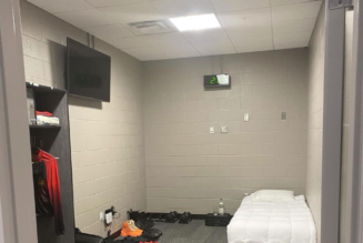 Kanye West Shows Off Dorm Set Up In Mercedes-Benz Stadium