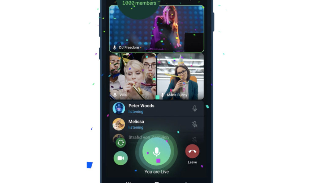 Telegram’s group video calls can now have up to 1,000 viewers