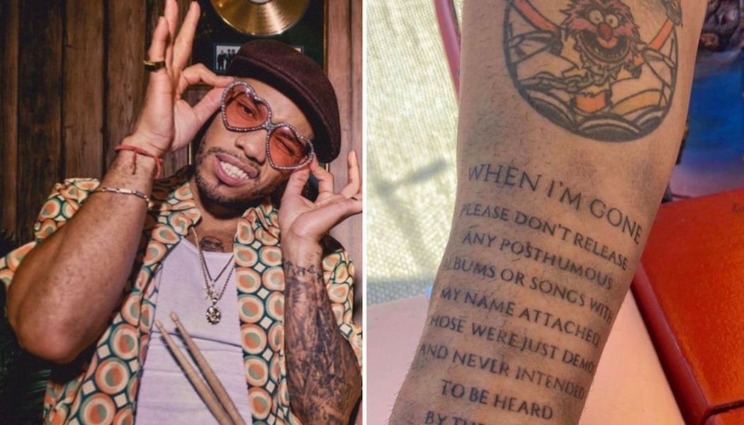 Anderson .Paak Shares Picture of Tattoo Warning Against Releasing Posthumous Music