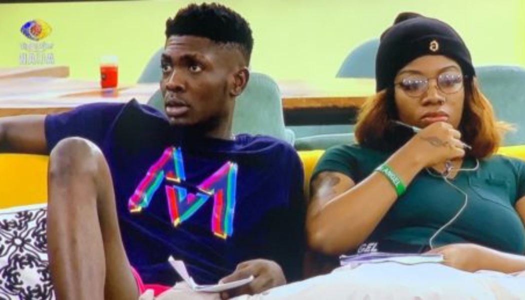 BBNaija: Angel and Sammie fight in Big Brother House