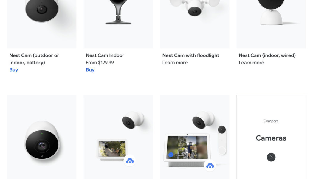 Google leaks unannounced Nest security cameras on its own online store