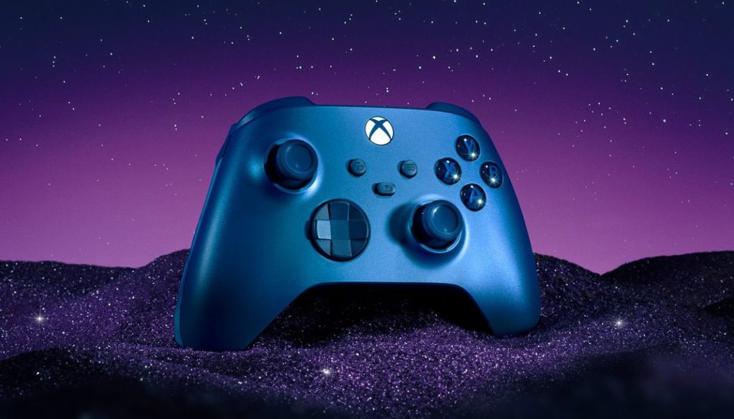 Microsoft’s newest Xbox controller is a dazzling blue and has rubber side grips