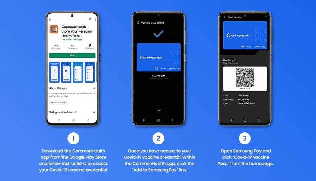 Samsung Pay wallet now lets you store a digital version of a COVID-19 vaccination card