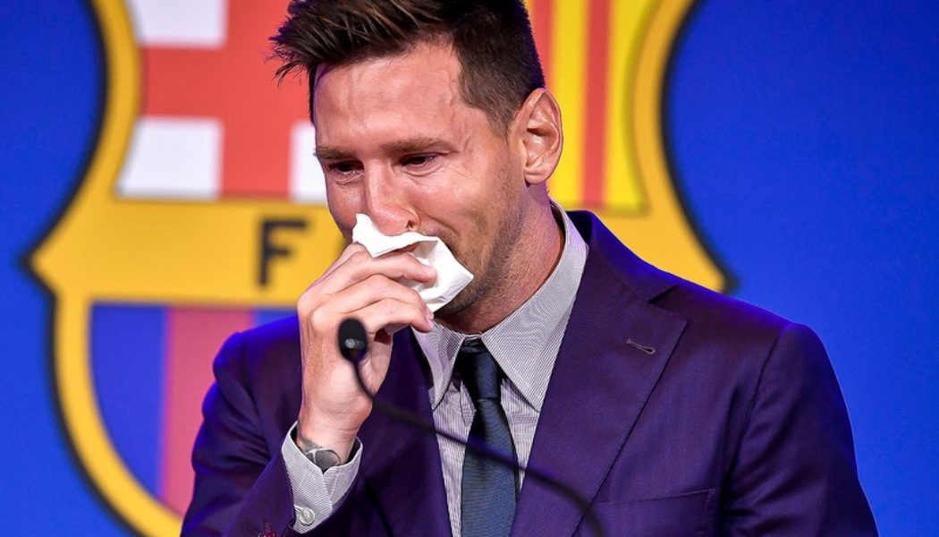 Tissue Used by Lionel Messi During Barcelona Departure Conference Is Being Sold for $1 Million USD