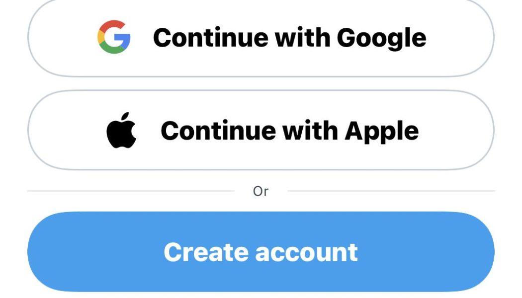 Twitter adds third-party signup with Apple or Google