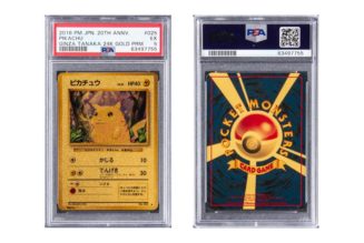 Goldin Auctions Lists a 24K Gold ‘Pokemon TCG’ 20th Anniversary Pikachu Card