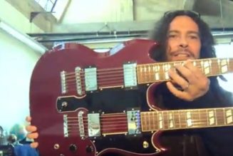 KORN’s MUNKY Shows Off His Double-Neck Guitar Signed By LED ZEPPELIN’s JIMMY PAGE (Video)