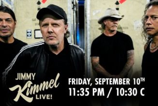 METALLICA To Perform On ‘Jimmy Kimmel Live!’ Next Week