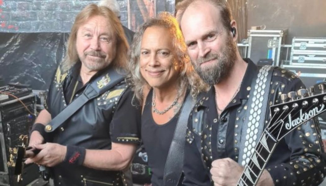 METALLICA’s KIRK HAMMETT Joins JUDAS PRIEST On Stage To Play ‘The Green Manalishi’ (Video)