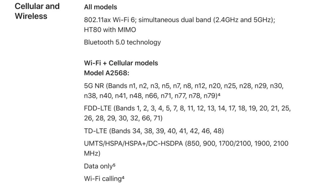 The iPad Mini doesn’t support mmWave 5G