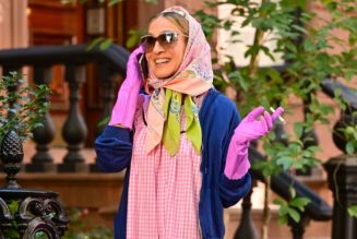 Carrie Bradshaw’s Pink Granny Chic Outfit Has the Internet Equally Confused and Excited