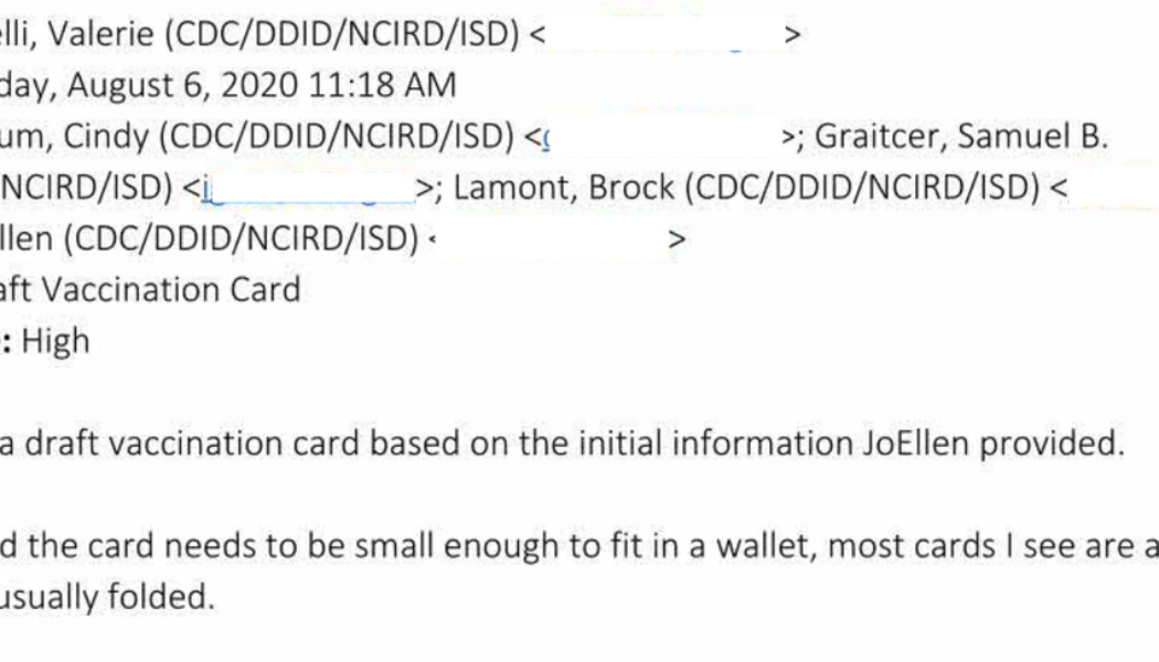 CDC emails show that vaccine cards are supposed to fit in your wallet