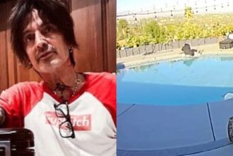 MÖTLEY CRÜE’s TOMMY LEE Narrowly Avoids Serious Injury In Swimming Pool Slip-And-Fall Accident (Video)