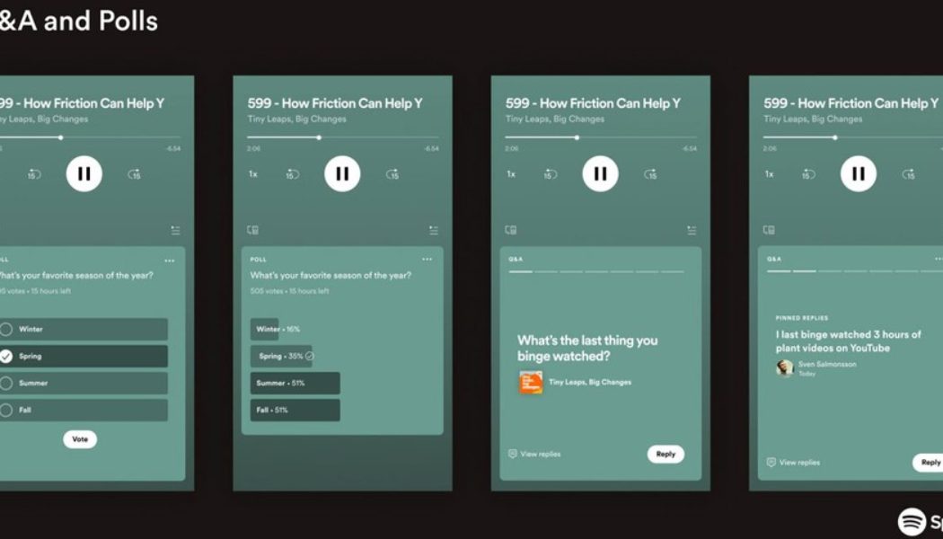 Spotify Introduces Interactive Polls and Q&A Features for Podcasts