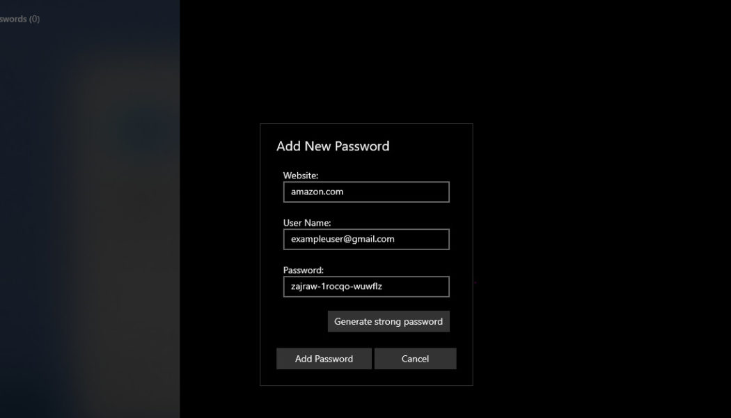 iCloud for Windows gets a built in password generator