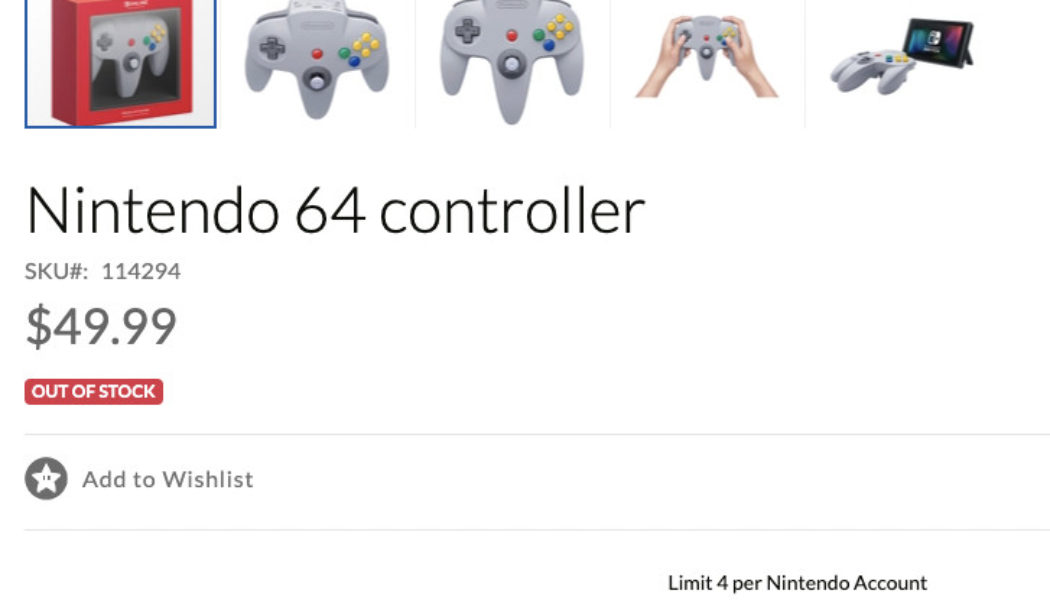 If you haven’t gotten a Switch N64 controller yet, you’ll have to wait until next year