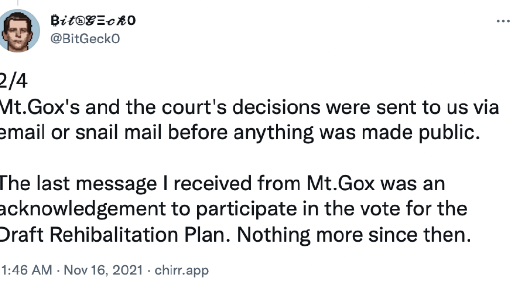 Mt. Gox rehabilitation plan is now ‘final and binding’