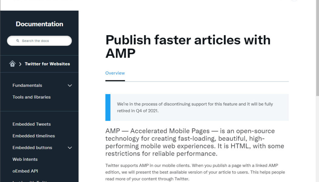 Twitter stops opening links in AMP on iOS and Android