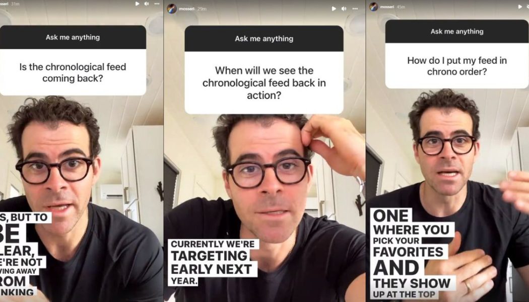 Adam Mosseri explains how Instagram is bringing back the chronological feed