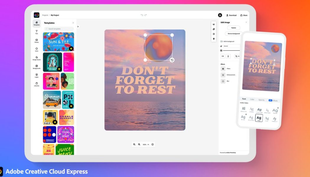 Adobe launches Creative Cloud Express, a new app that simplifies its powerful editing tools