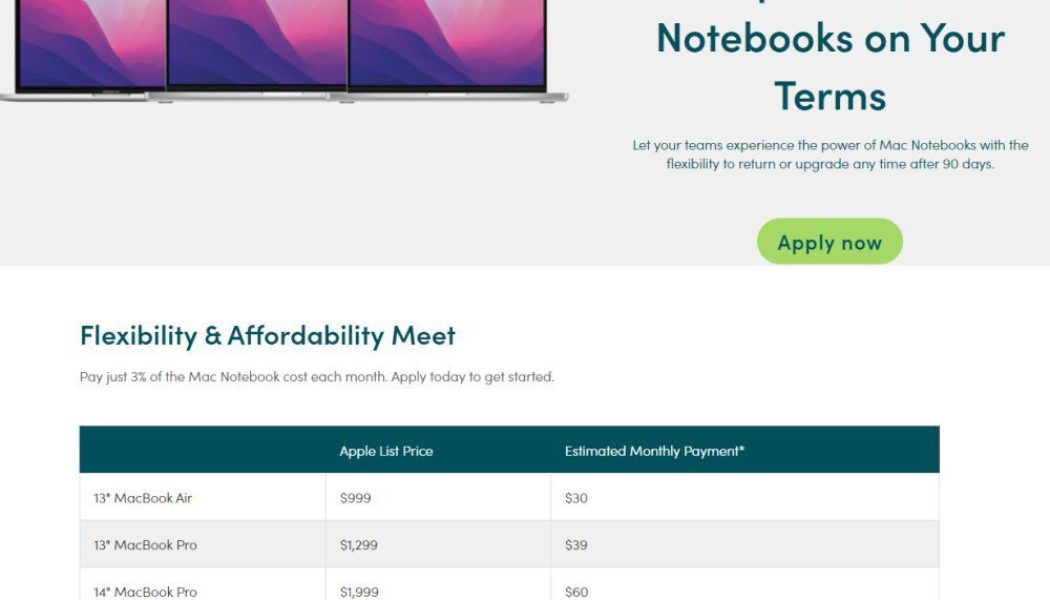 Apple’s ‘notebook upgrade program’ could get businesses new M1 Macs for $30 per month