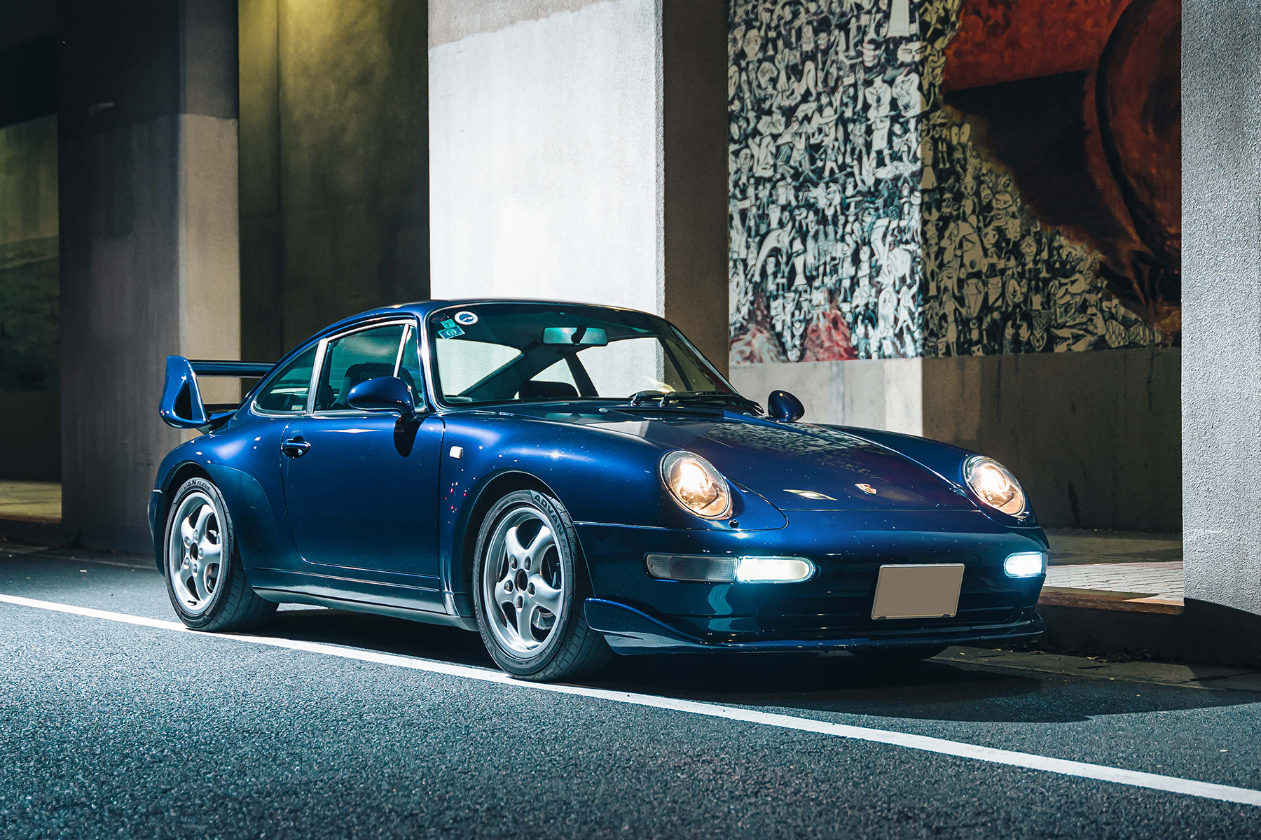 LA Kenta Tokyo Drive Car Club's Porsche 911 993 Carrera Blue Widebody Whale Tail