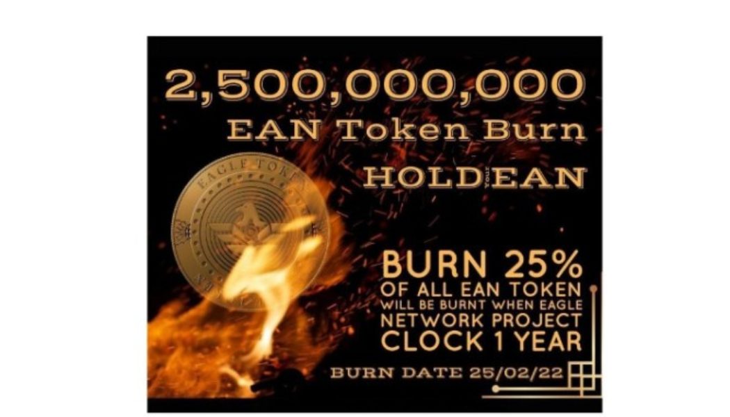 Eagle Network Coins, Burn 25% of the Total EAN Coins in Circulation