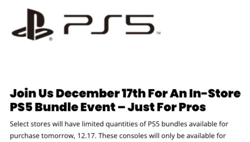 GameStop is selling PlayStation 5 console bundles in-store on December 17th