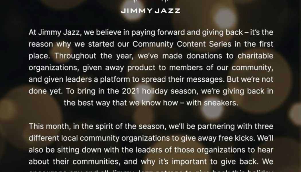 Jimmy Jazz To Give Out Free Sneakers To Families In Need This Weekend