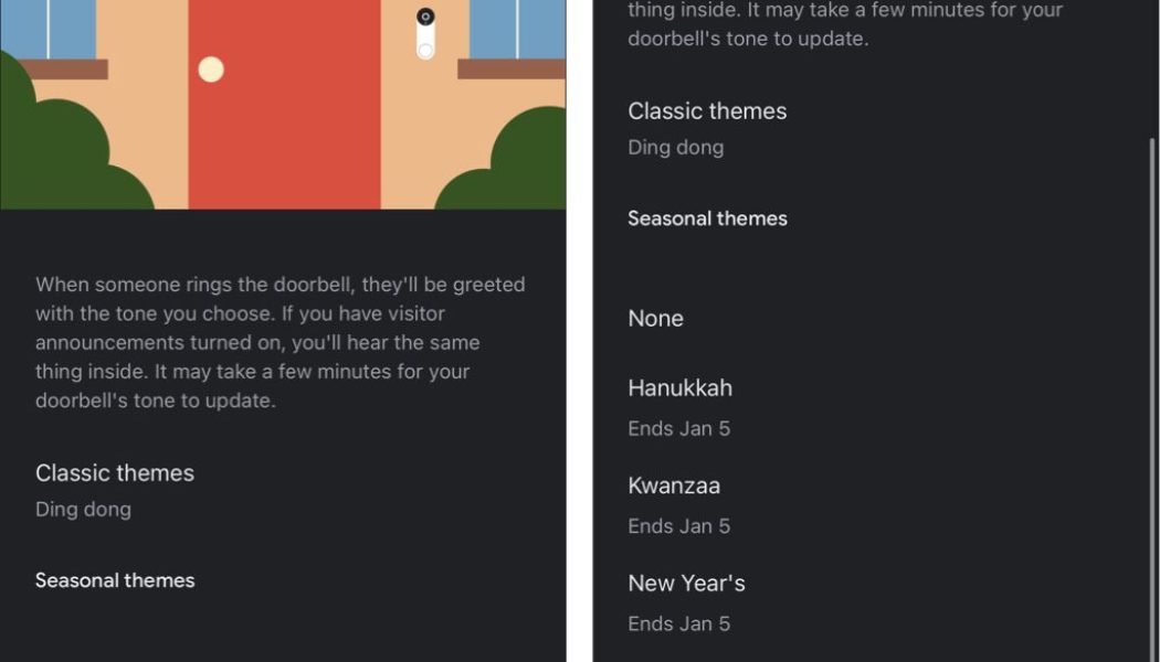 Nest Doorbells will sound a little more melodious this holiday season